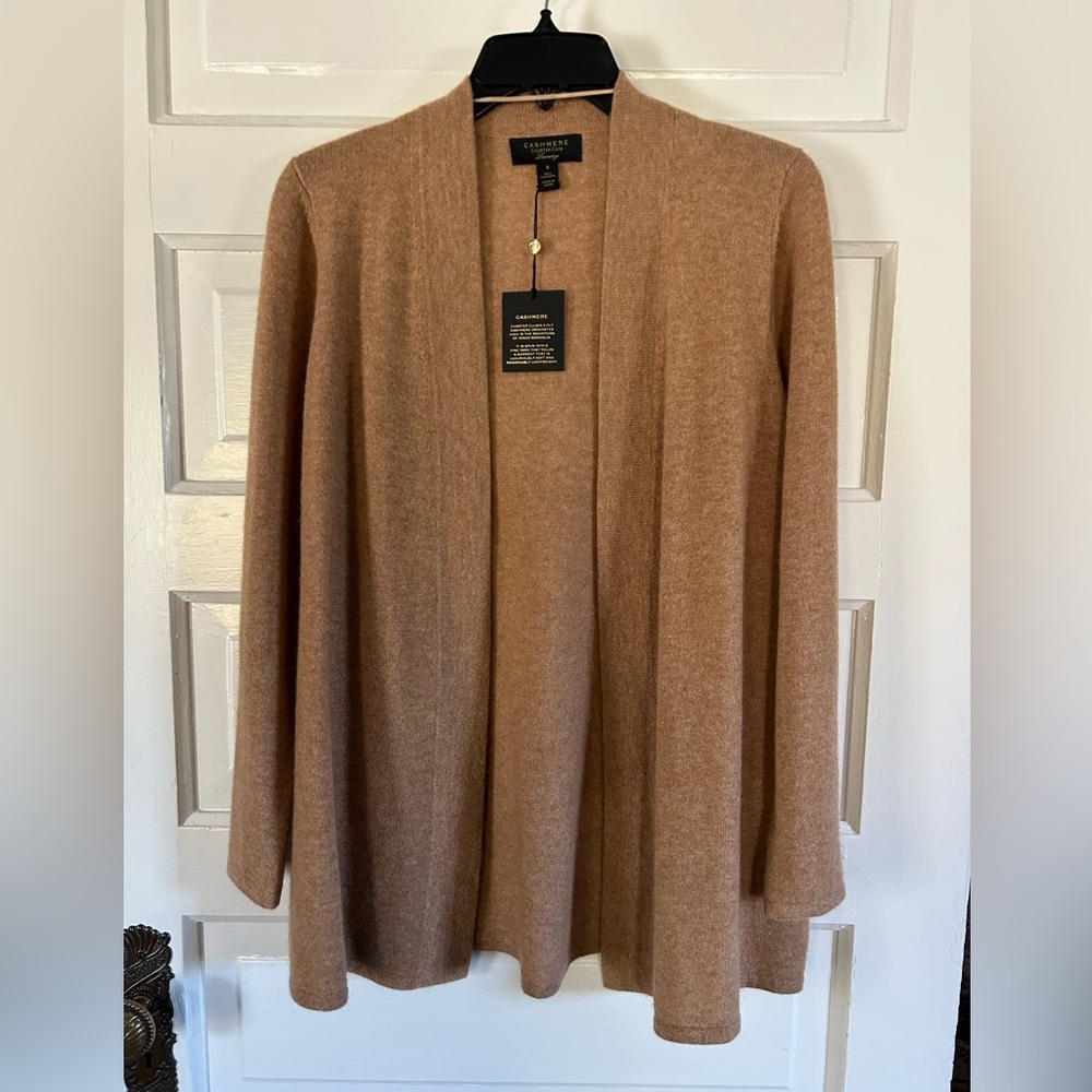 New With Tags! Charter Club 100% Cashmere Cardigan- Caramel Brown. Small